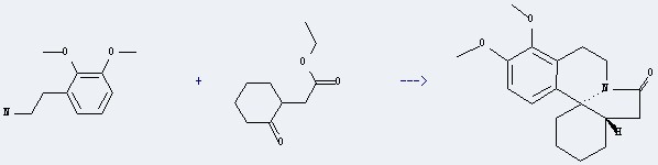 Benzeneethanamine,2,3-dimethoxy- can be used to produce 16,17-dimethoxy-8-oxo-cis-erythrinan with (2-oxo-cyclohexyl)-acetic acid ethyl ester.